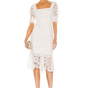 Did It My Way White Lace Midi Dress Steve Madden Revolve